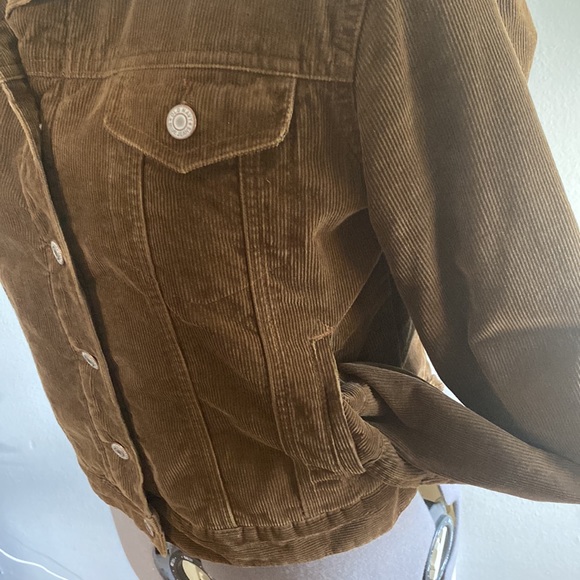 ‘01 Vintage Sherpa Lined Denim Trucker Corderoy Jacket S - Picture 7 of 11